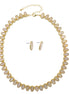 MOTHER OF PEARL GOLD NECKLACE AND EARRINGS SET #HNN+E89815GDBG