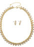 MOTHER OF PEARL GOLD NECKLACE AND EARRINGS SET #HNN+E89815GDBG