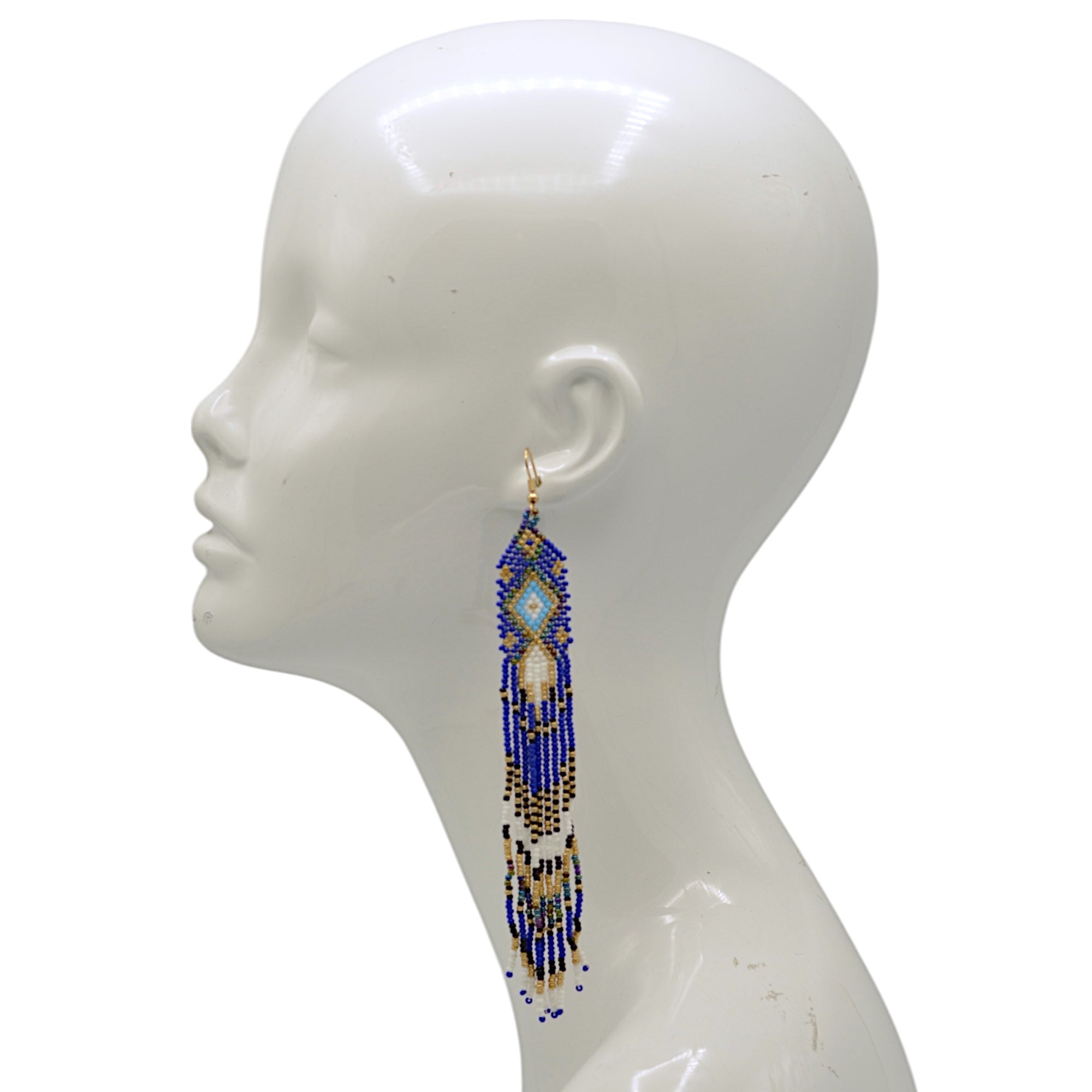 Multi-Color Bohemian Seed Bead Long Tassel Earrings – 6.3