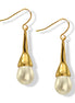 Elegant Gold Cream Teardrop Faux Pearl Earrings – Classic & Timeless Style#HNE90102GDCM (GC6/LC11)