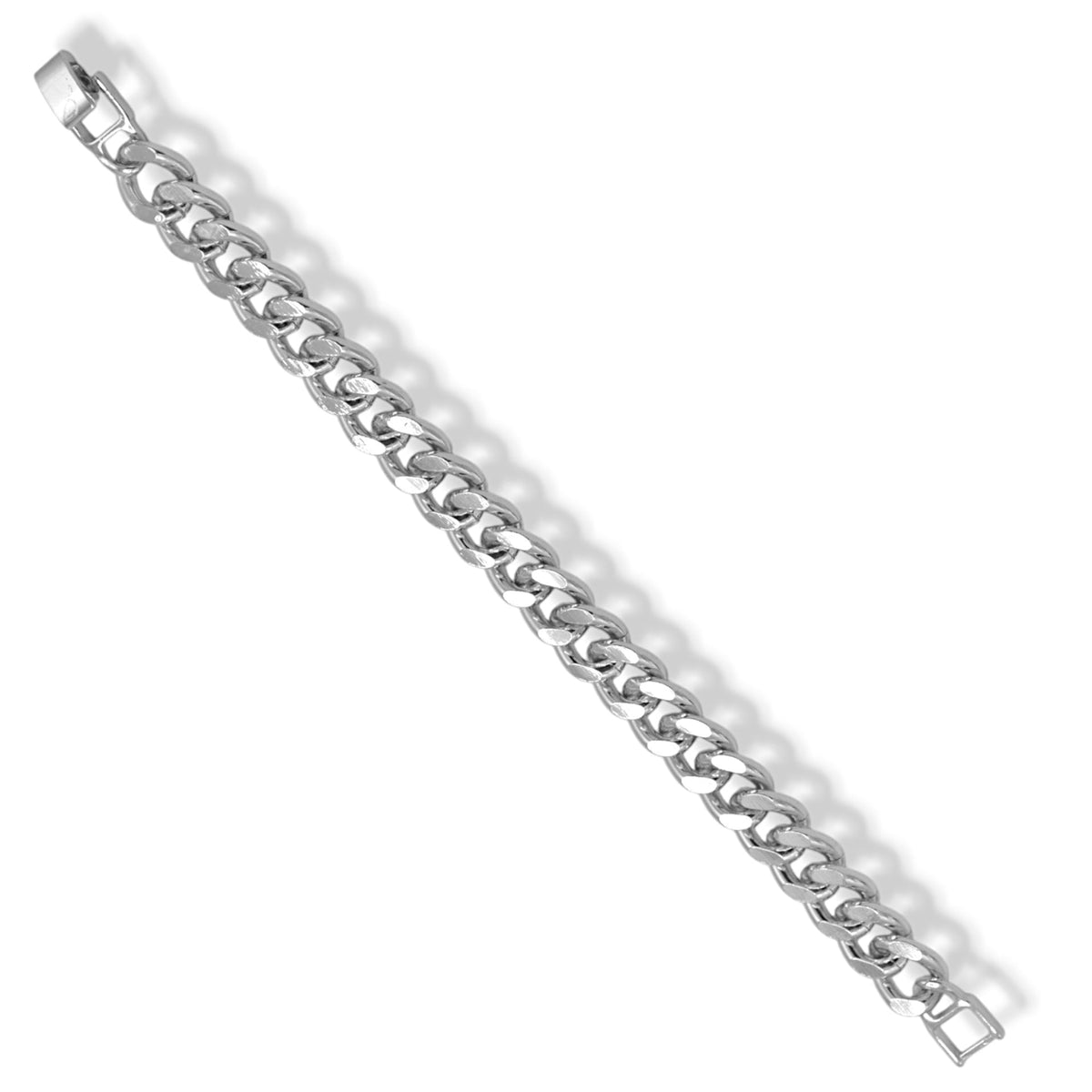 Silver Thick Curb Chain Bracelet 7.5