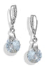 Gold Leverback Drop Earrings with Rhodium Clear Crystal – 1.25"Elegant Sparkling Dangle Jewelry#HNE90908RD(GG14)