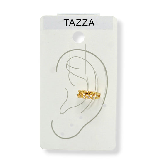 Gold Sparkling Cuff Ear Clip – 0.5" Inch No Piercing Required Fashion Earring #HNE90935GD