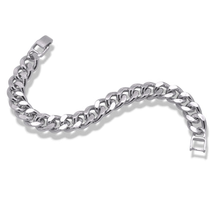 Silver Thick Curb Chain Bracelet 7.5"– Bold Statement Link Jewelry for Men & Women#HNB90465SL (XB15)