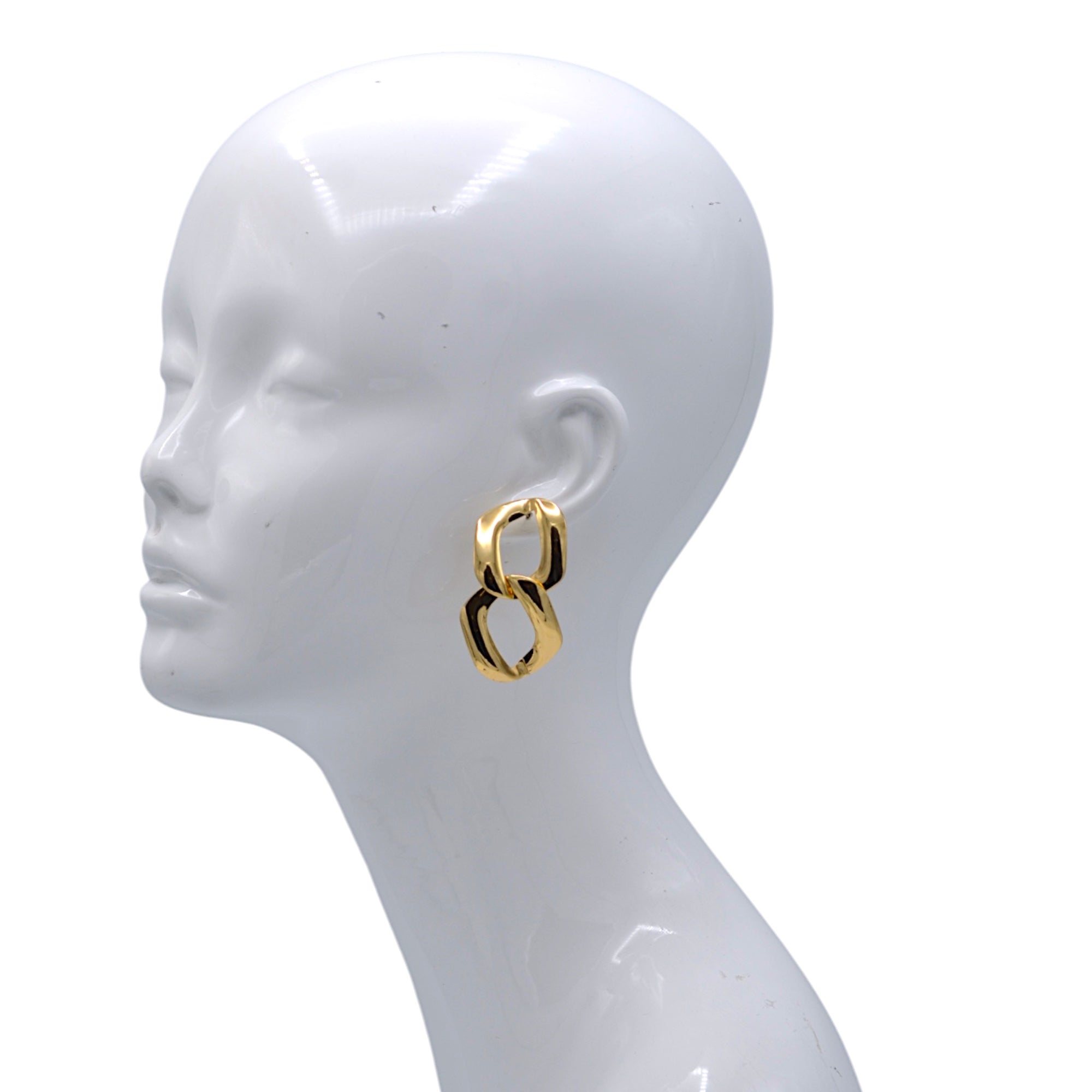 Bold Double-Link Chain Drop Earrings #FW1202755(KH4,NF6)