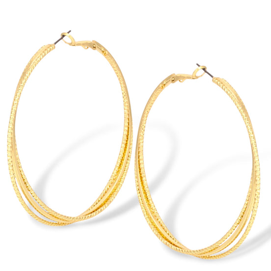 2.8" Large Gold Hoop Earrings – Chunky Statement Hoops – Classic & Bold Gold-Tone Fashion Jewelry #HNE88650GD(IC23/FE27)