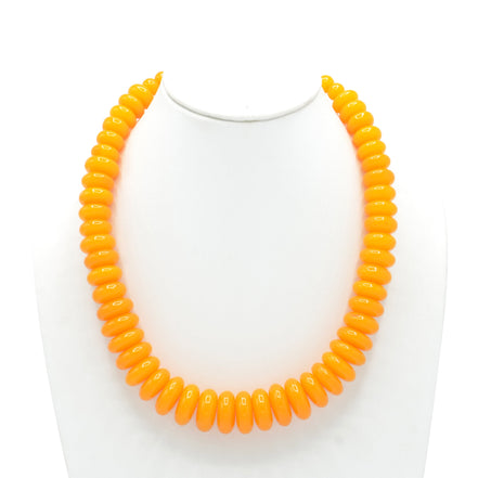 Orange Chunky Resin Beads Necklace #FWNK-1704-103 (LE27)