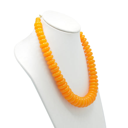 Orange Chunky Resin Beads Necklace #FWNK-1704-103 (LE27)