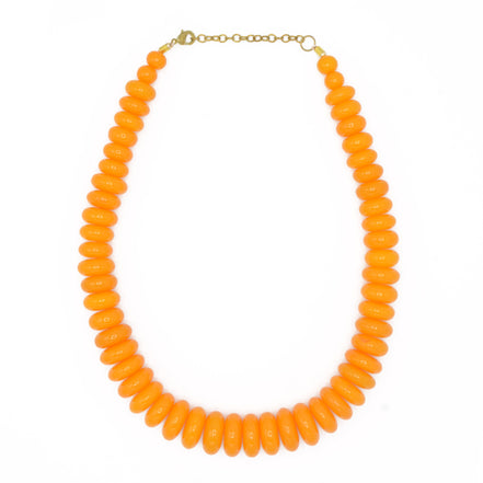 Orange Chunky Resin Beads Necklace #FWNK-1704-103 (LE27)