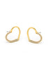GOLD CRYSTAL HEART POST EARRINGS #SWKK-9484GLD (HH16)