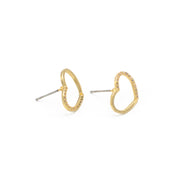 GOLD CRYSTAL HEART POST EARRINGS #SWKK-9484GLD (HH16)