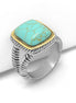 TWO-TONE TURQUOISE AND CRYSTAL RING #12504R-TQ