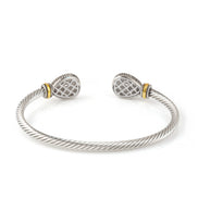 TWO TONE LIGHT ROSE CRYSTAL CLASSIC CABLE BRACELET #73024BR-LT.ROSE(FF1)