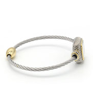 TWO TONE MOTHER OF PEARL CLASSIC CABLE BRACELET #12506BRMOP (FC5)
