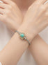 Two Tone Turquoise Classic Cable Magnetic Bracelet #73014BRTURQ (FH13)