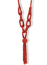 Red seed bead long tassel necklace #N2271RED