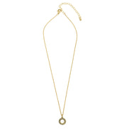 Gold Circle Crystal Pendant Necklace – 18