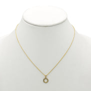 Gold Circle Crystal Pendant Necklace – 18