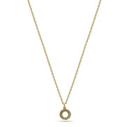 Gold Circle Crystal Pendant Necklace – 18