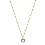 Gold Circle Crystal Pendant Necklace – 18