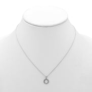 Rhodium Circle Crystal Pendant Necklace – 18