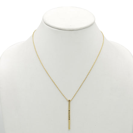 GOLD "BELIEVE" BAR PENDANT NECKLACE #N4465GLD(OG16)