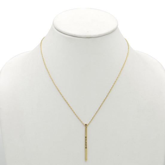 GOLD "BELIEVE" BAR PENDANT NECKLACE #N4465GLD(OG16)