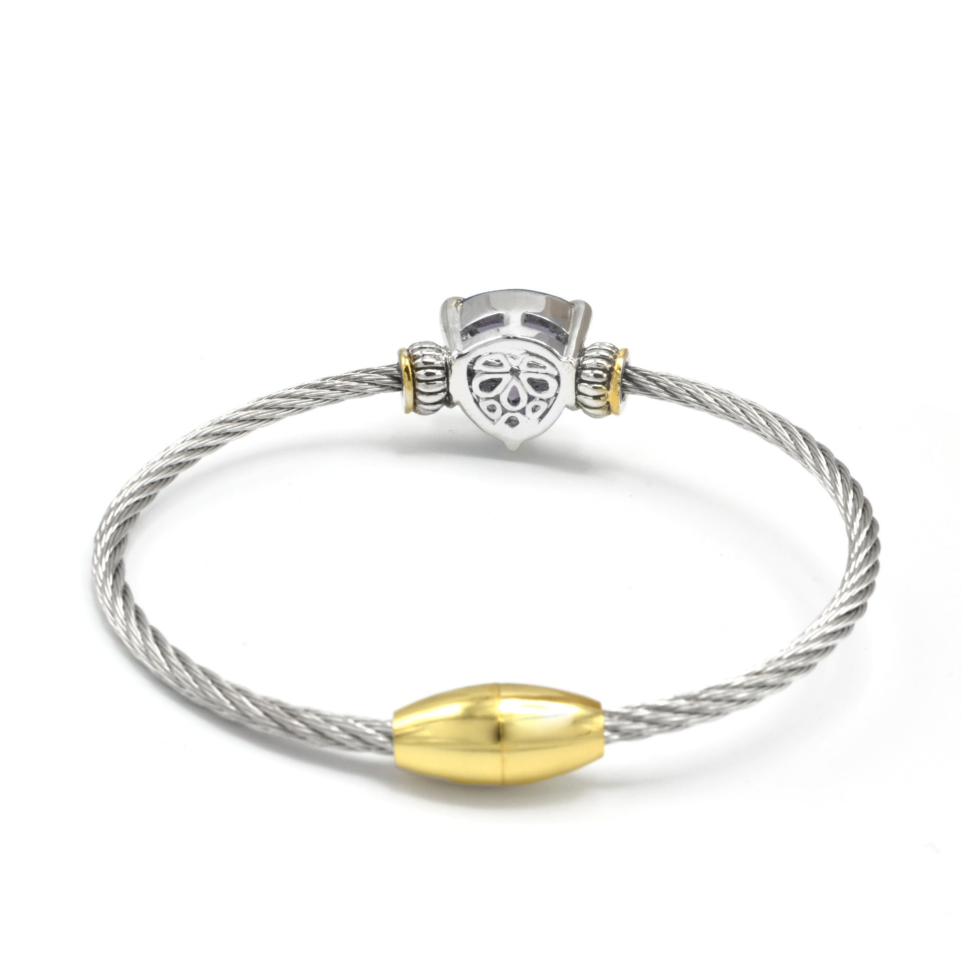 Clear Crystal Heart Cable Bracelet – 2.5