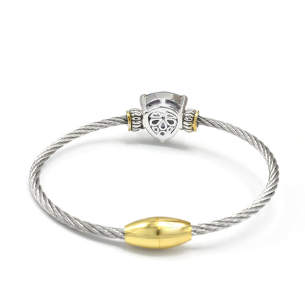 Clear Crystal Heart Cable Bracelet – 2.5" Diameter# 4110BR-CLEAR(FD17)