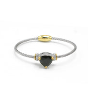 TWO TONE BLACK CRYSTAL CLASSIC CABLE BRACELET# 4110BR-JET(FD18)
