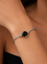 Black crystal Cable Bracelet with Two-Tone Accents 2.5"# 4110BR-JET(FD18)