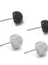 BLACK AND SILVER FIRE BALL EARRING# SQ3816BS (MG7)