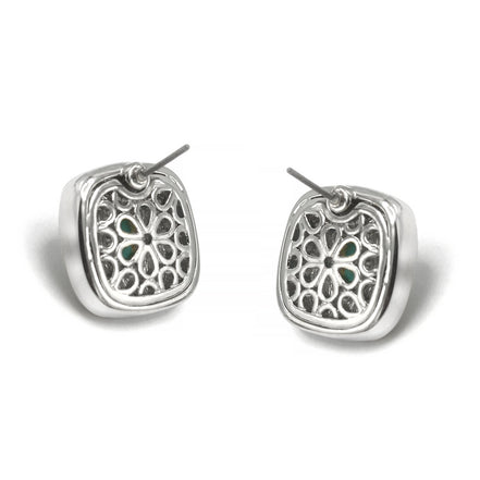 Two Tone Turquoise Square cable Earrings for Women #73014ER-TRQ(FH14)