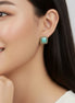 Two Tone Turquoise Square cable Earrings for Women #73014ER-TRQ(FH14)