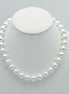 SILVER 12 MM WHITE PEARL SHORT NECKLACE #SQ321-1439S(IE22)