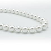 SILVER 12 MM WHITE PEARL SHORT NECKLACE #SQ321-1439S(IE22)