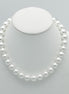 SILVER 12 MM WHITE PEARL SHORT NECKLACE #SQ321-1439S