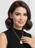 Artisan Two-Tone Pavé Crystal Bolo Necklace 18"📿#12504EH-GD(FC15)