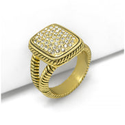 GOLD CRYSTAL RING #12504R-GPV
