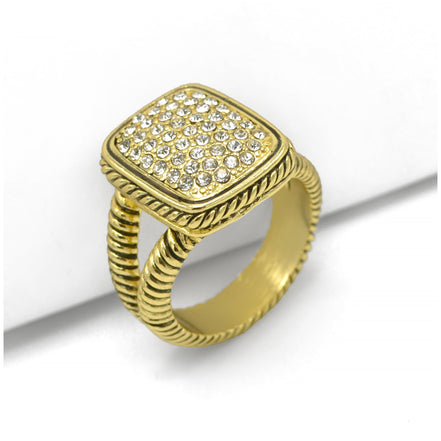 GOLD CRYSTAL RING #12504R-GPV