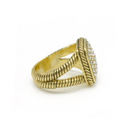 GOLD CRYSTAL RING #12504R-GPV