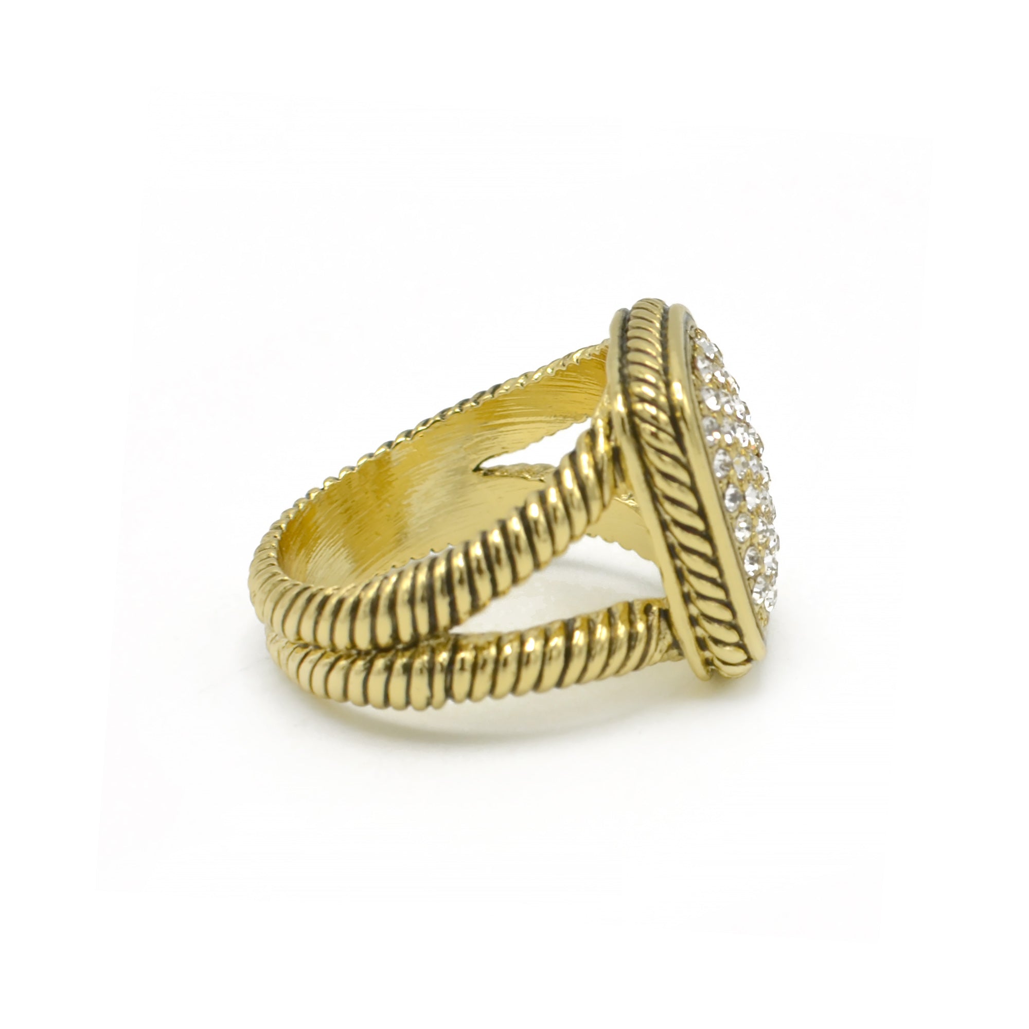 GOLD CRYSTAL RING #12504R-GPV