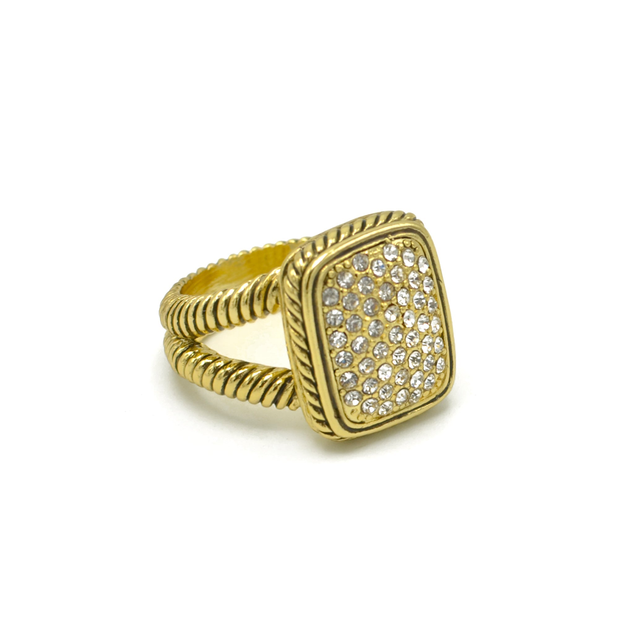 GOLD CRYSTAL RING #12504R-GPV