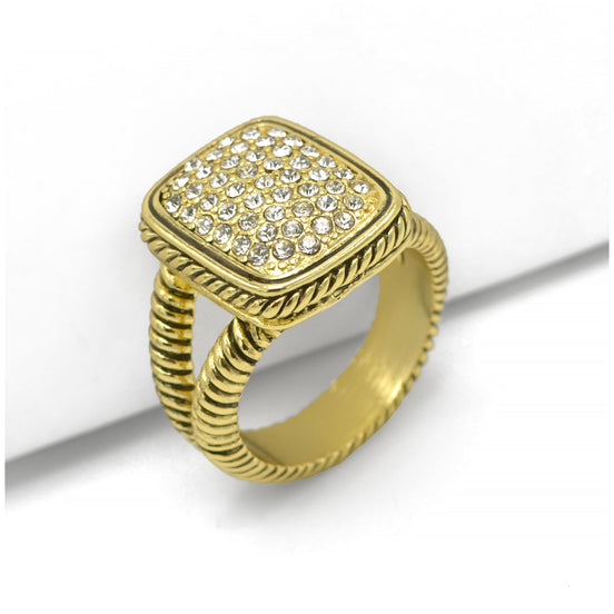 GOLD CRYSTAL RING #12504R-GPV