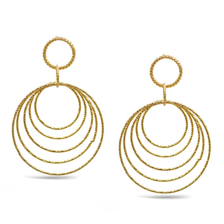 Gold circle drop earrings# SQ321-180172G (GD14)