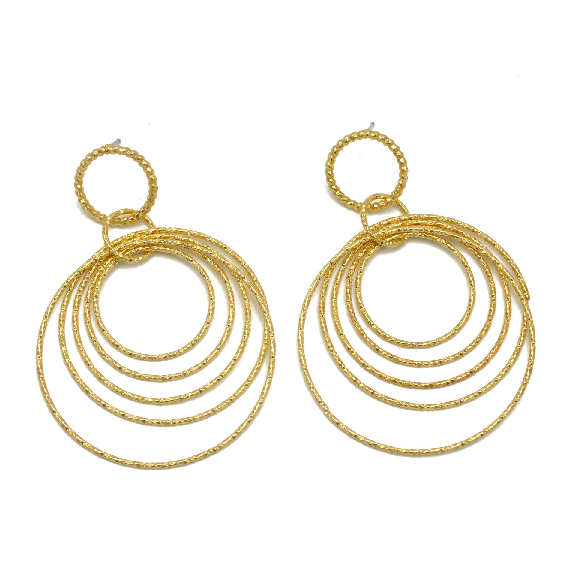 Gold circle drop earrings# SQ321-180172G (GD14)