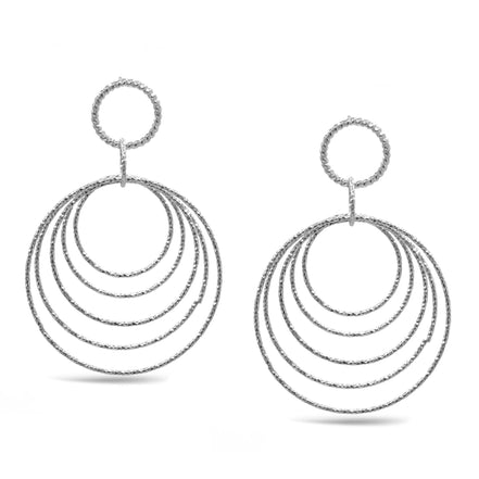 Silver circle drop earrings# SQ321-180172S(GE13)