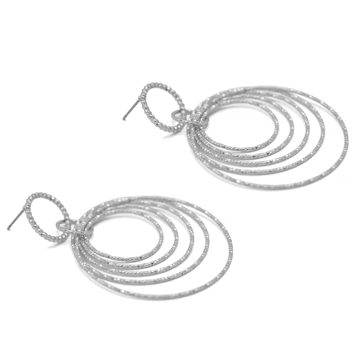 Silver circle drop earrings# SQ321-180172S(GE13)