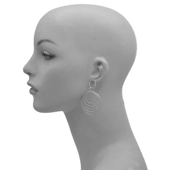Silver circle drop earrings# SQ321-180172S(GE13)