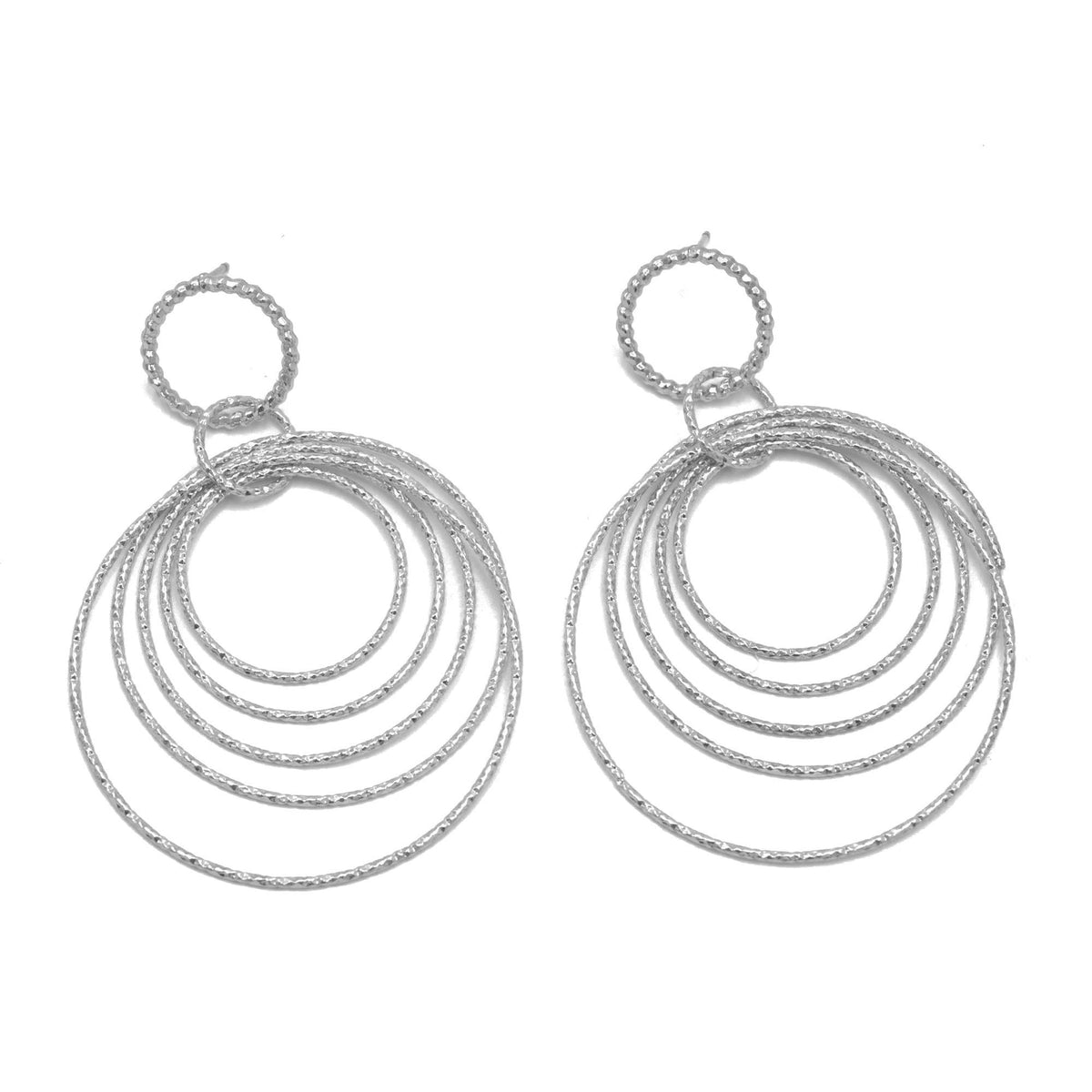 Silver circle drop earrings# SQ321-180172S(GE13)